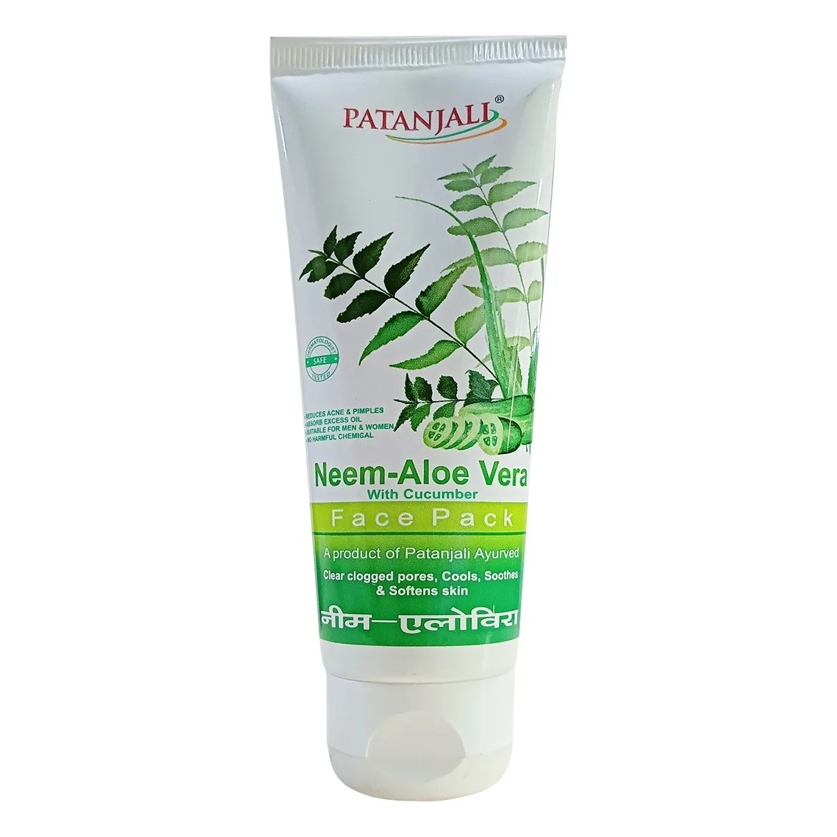 Маска для обличчя Нім та Алое вера з огірком 60 г Patanjali Neem-Aloe Vera with Cucumber Face Pack