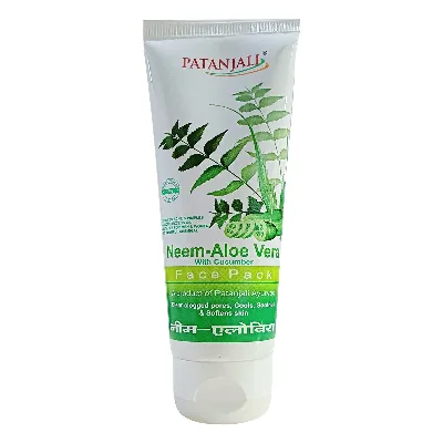Маска для обличчя Нім та Алое вера з огірком 60 г Patanjali Neem-Aloe Vera with Cucumber Face Pack