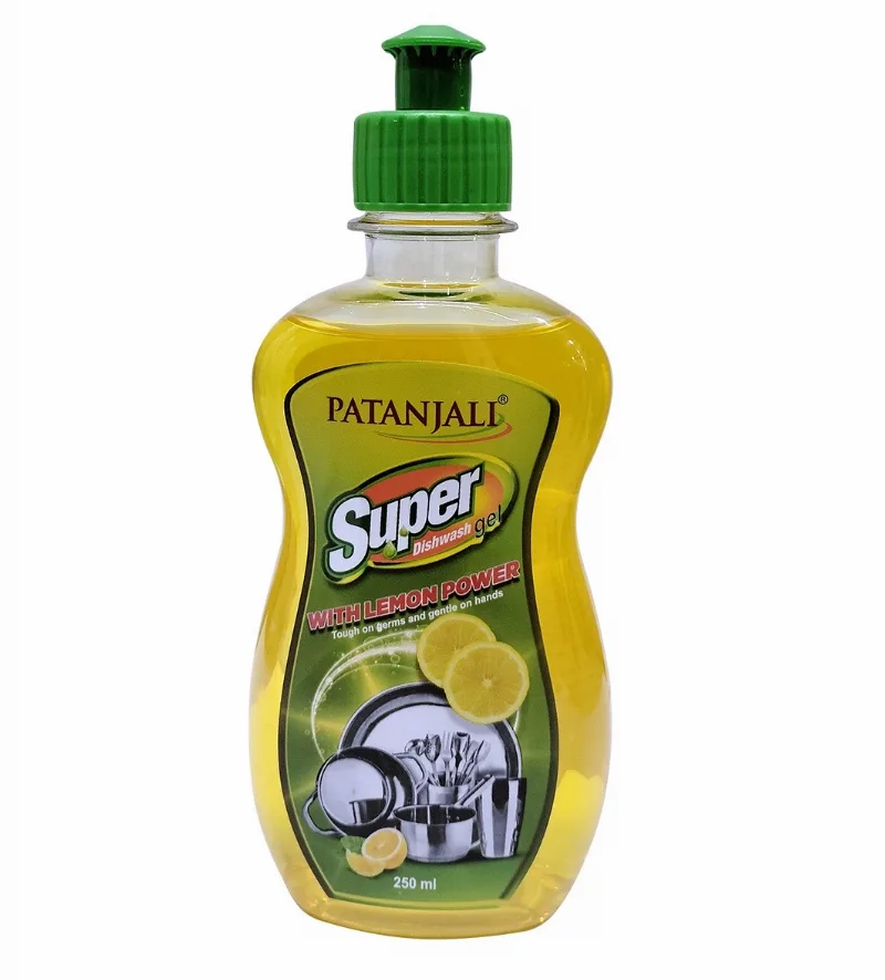 Гель для мытья посуды с лимоном 250 мл. Patanjali Super Dish Wash Gel Lemon Power