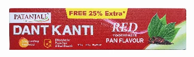 Зубна паста Дант Канті Ред з Бетелем 100 г Patanjali Dant Kanti Red Toothpaste Pan Flavour