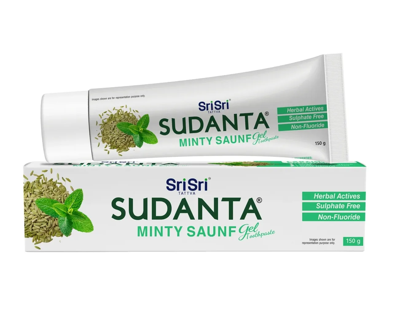Гелевая зубная паста Суданта Мятный фенхель 150 г Sri Sri Ayurveda Sudanta Minty Saunf Gel Toothpaste