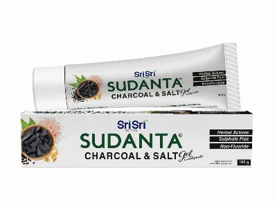 Гелева зубна паста Суданта з вугіллям та сіллю 100 г Sri Sri Ayurveda Sudanta Gel Toothpaste With Charcoal & Salt