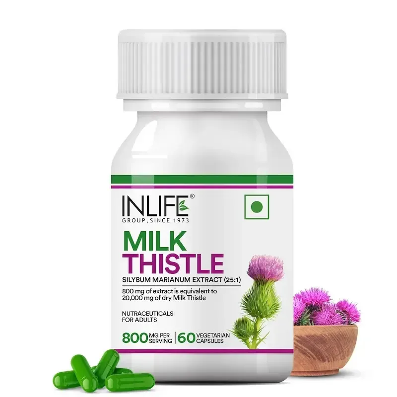 Молочний чортополох (розторопша) 800 мг 60 капс Inlife Milk Thistle Extract