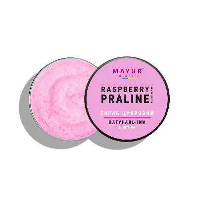Скраб для тіла цукровий Малинове праліне 250 мл Mayur Raspberry Praline Body Scrub