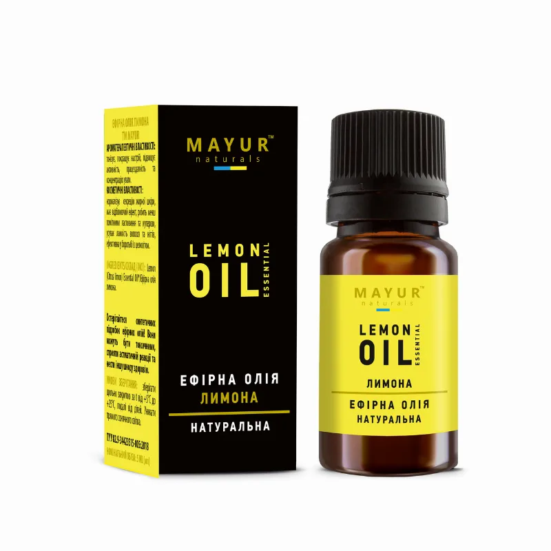 Ефірна олія Лимона 10 мл Mayur Lemon Essential Oil