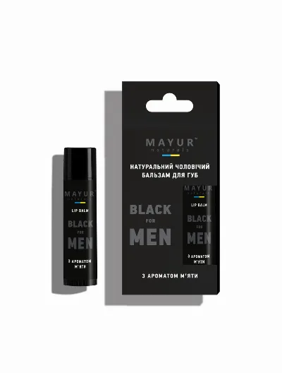 Бальзам для губ натуральный мужской «Black for men» 5 г Mayur Black for Men Lip Balm