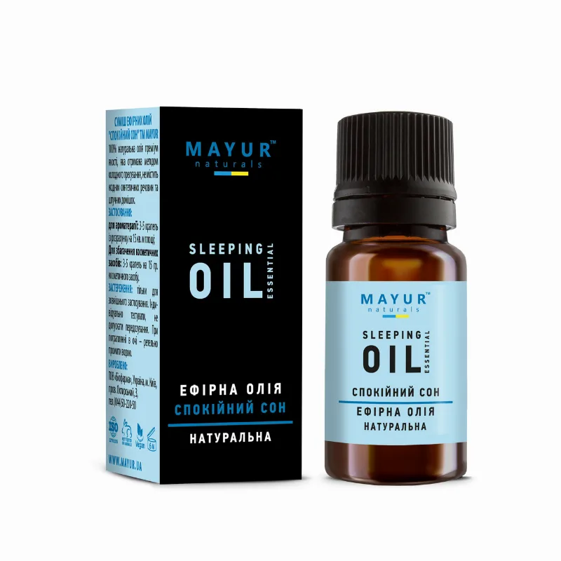 Суміш ефірних олій «Спокійний сон» 10 мл Mayur Calm Sleep Essential Oil Blend