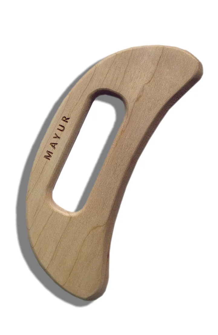 Косметический шкребок для тела, клён с покрытием Лазурь Mayur Maple Body Scraper