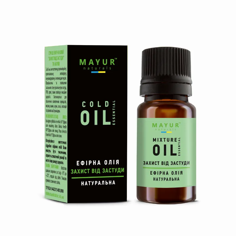 Суміш ефірних олій "Захист від застуди" 10 мл Mayur Cold Protection Essential Oil Blend