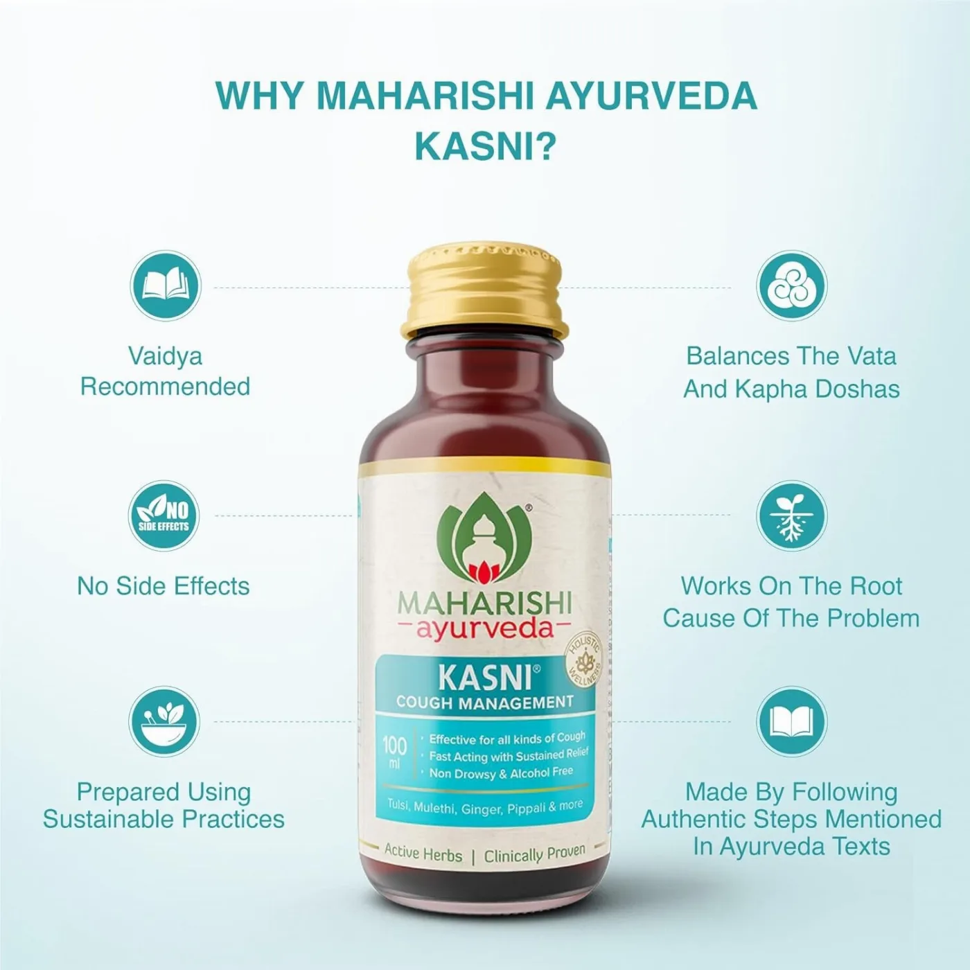Касни сироп от кашля 200 мл Maharishi Ayurveda Kasni Cough Syrup 200 ml