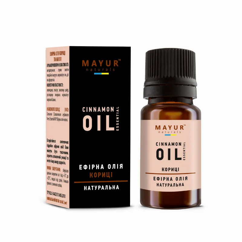 Ефірна олія кориці 10 мл Mayur Cinnamon Essential Oil