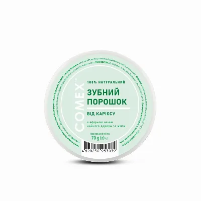 Зубной порошок от кариеса с эфирным маслом чайного дерева и мяты 70 г Comex Tea Tree Tooth Powder