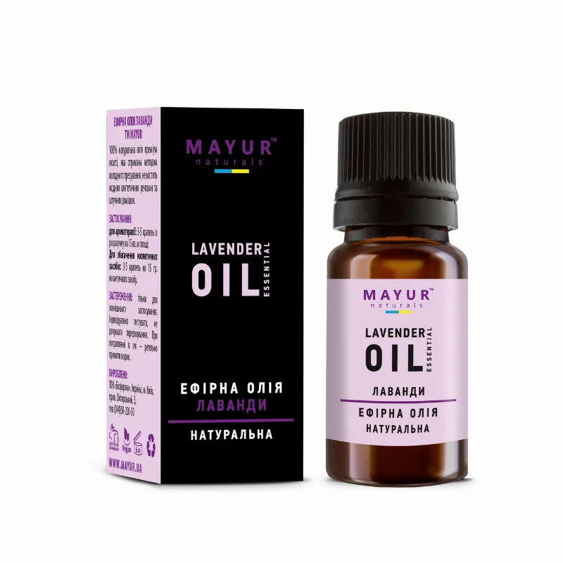 Ефірна олія лаванди 10 мл Mayur Lavender Essential Oil