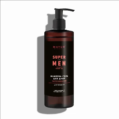 Парфумований шампунь-гель для душу 3 в 1 «Super for men» 500 мл Mayur Super for Men 3 in 1 Shampoo & Shower Gel 500 ml