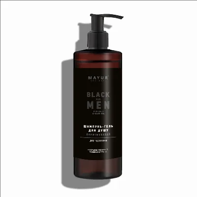 Парфумований шампунь-гель для душу 3 в 1 «Black for men» 500 мл Mayur Black for Men 3 in 1 Shampoo & Shower Gel 500 ml
