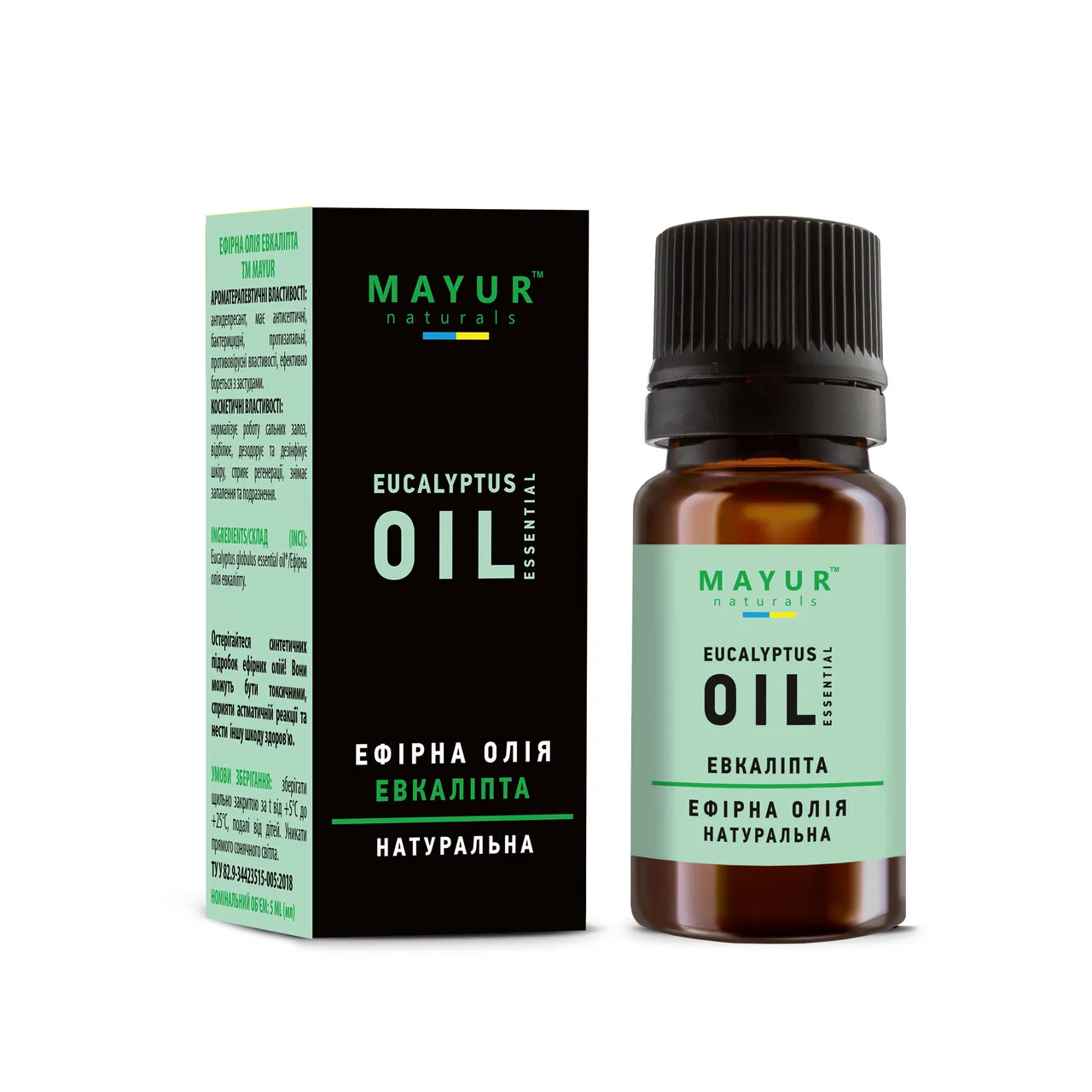 Ефірна олія Евкаліпта 10 мл Mayur Eucalyptus Essential Oil