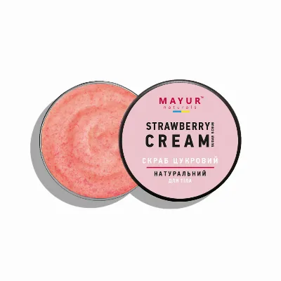 Скраб для тіла цукровий Полуниця з вершками 250 мл Mayur Strawberry Cream Body Scrub