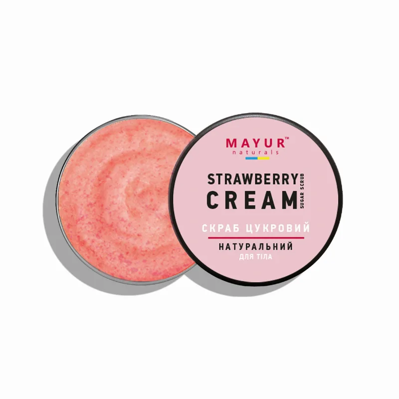 Скраб для тіла цукровий Полуниця з вершками 250 мл Mayur Strawberry Cream Body Scrub