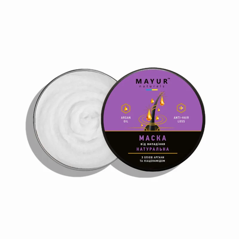 Маска для волосся проти випадіння «Аргана та ніацинамід» 500 мл Mayur Argan & Niacinamide Hair Mask 500 ml