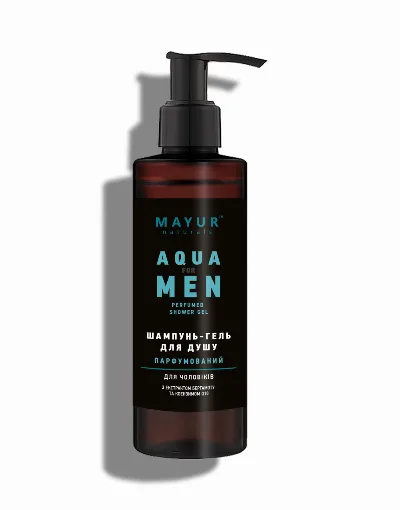 Парфумований шампунь-гель для душу 3 в 1 «Aqua for men» 200 мл Mayur Aqua for Men 3 in 1 Shampoo & Shower Gel 200 ml