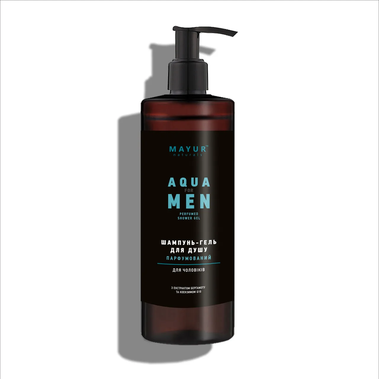 Парфумований шампунь-гель для душу 3 в 1 «Aqua for men» 500 мл Mayur Aqua for Men 3 in 1 Shampoo & Shower Gel 500 ml