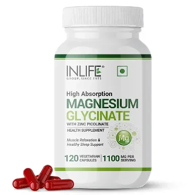 Гліцинат магнію з цинком 120 капс Inlife Magnesium Glycinate with Zinc
