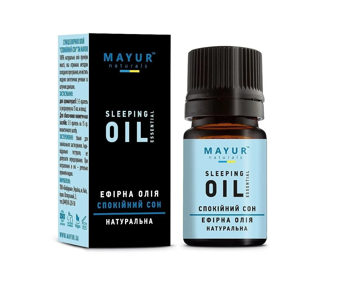 Суміш ефірних олій «Спокійний сон» 5 мл Mayur Sleeping Oil Essential