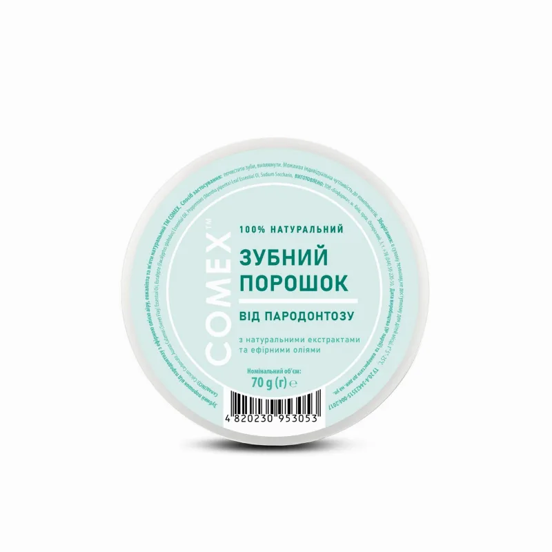 Зубной порошок от пародонтоза с эфирным маслом аира и мяты 70 г Comex Gum Care Tooth Powder