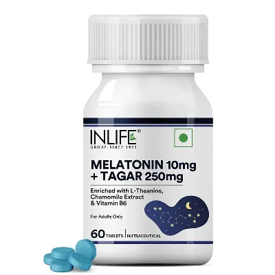 Мелатонін 10 мг з тагарою 250 мг 60 табл Inlife Melatonin with Tagar
