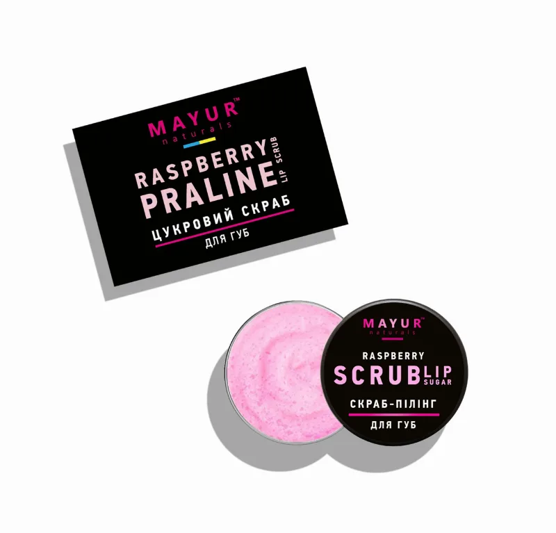 Скраб для губ сахарный «Малиновый пралине» 15 г Mayur Raspberry Praline Lip Scrub