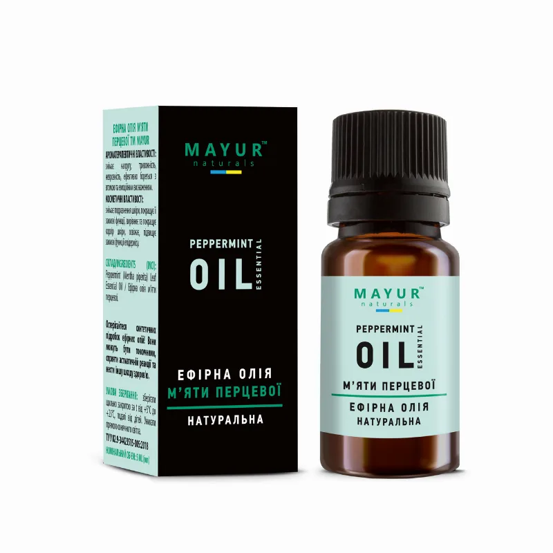 Ефірна олія м'яти перцевої 10 мл Mayur Peppermint Essential Oil