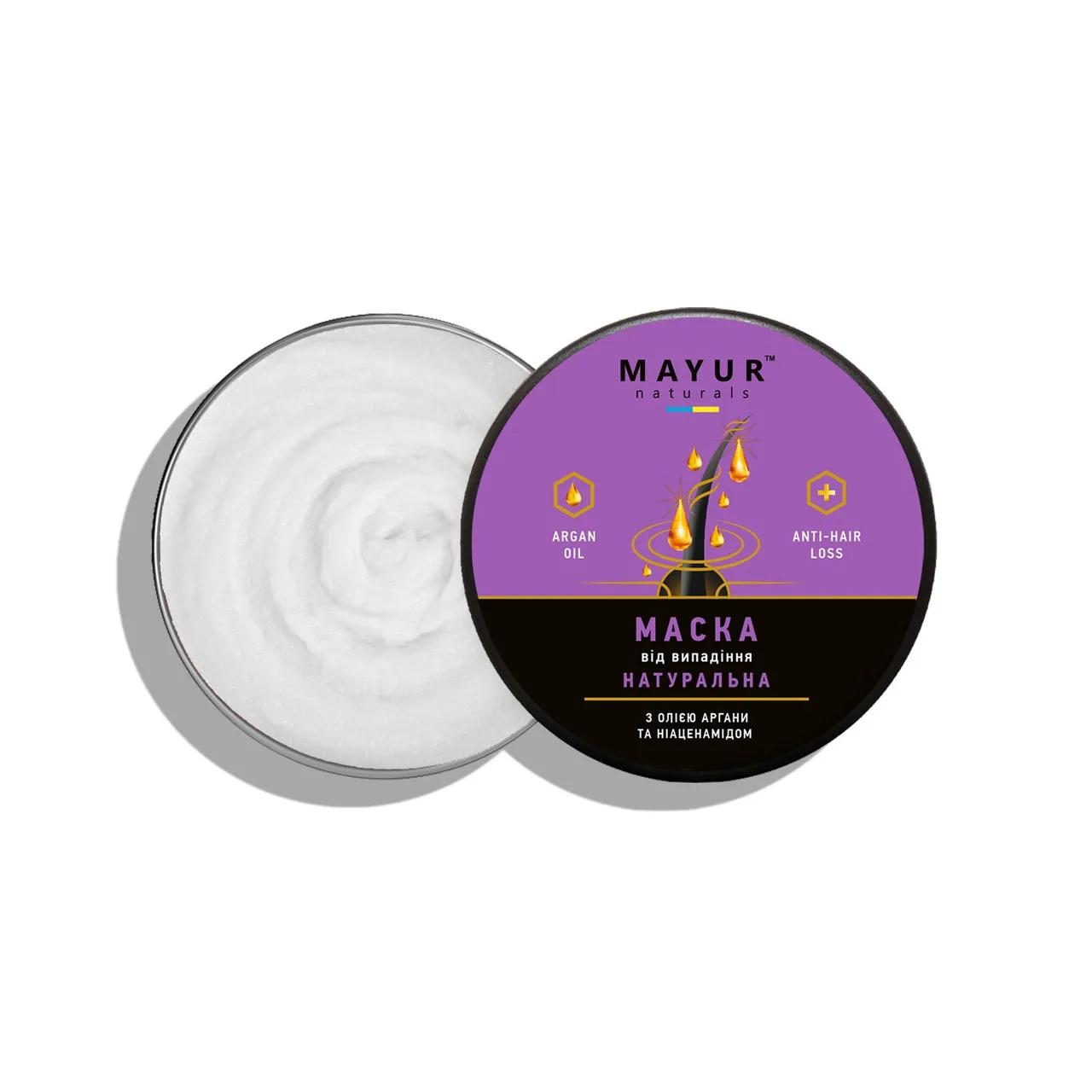 Маска для волосся проти випадіння «Аргана та ніацинамід» 250 мл Mayur Argan & Niacinamide Hair Mask 250 ml
