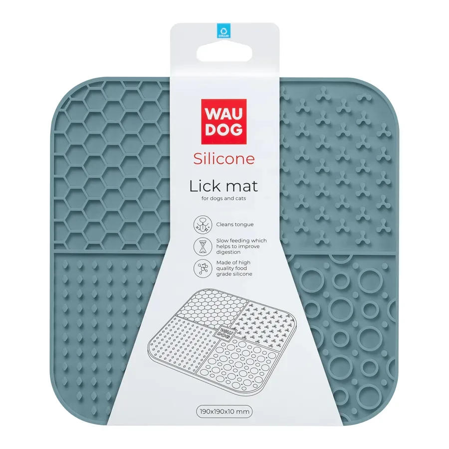 Килимок для злизування, 190х190х10 мм, сірий WAUDOG Silicone Lick Mat