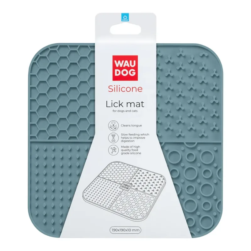 Килимок для злизування, 190х190х10 мм, сірий WAUDOG Silicone Lick Mat