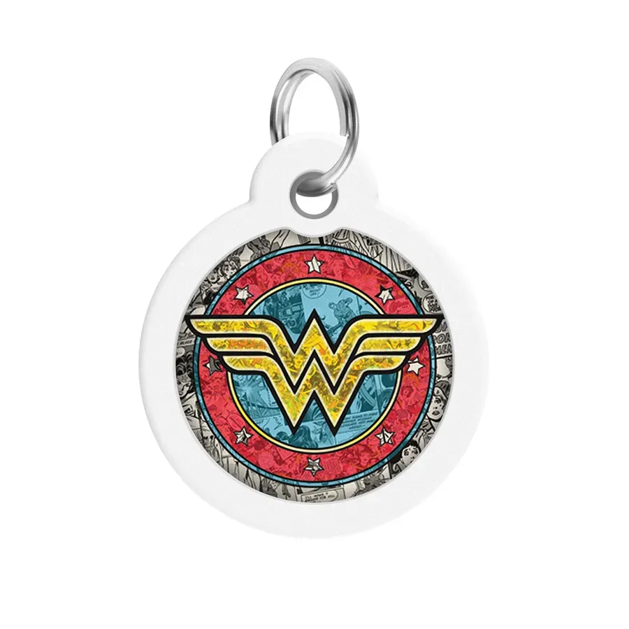 Адресник для собак і котів металевий, коло «Чудо-жінка 2», L WAUDOG Smart ID Tag Wonder Woman 2
