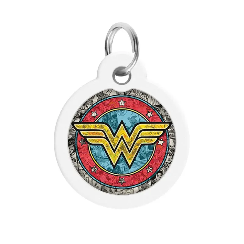 Адресник для собак і котів металевий, коло «Чудо-жінка 2», L WAUDOG Smart ID Tag Wonder Woman 2