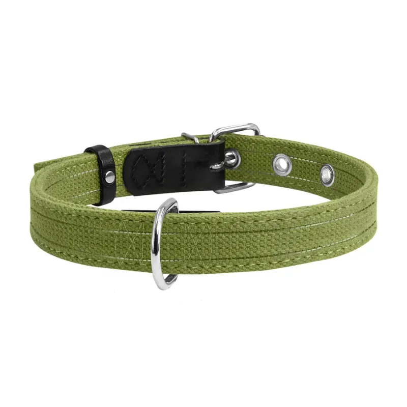 Нашийник для собак бавовняна тасьма Брезент подвійний, M Collar Canvas Collar