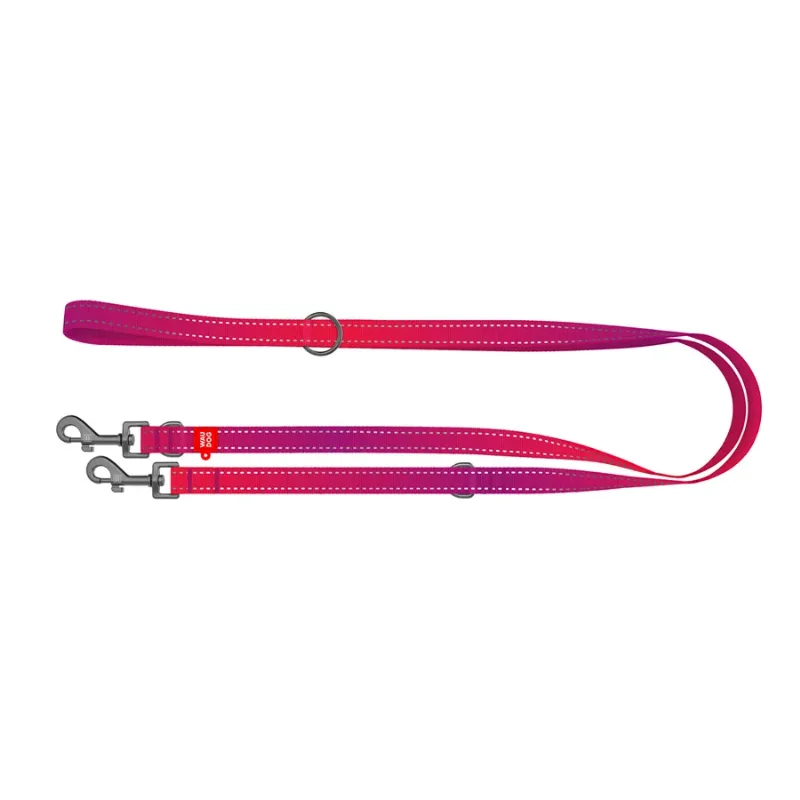 Повідець-перестібка для собак, світловідбивний, M, рожевий WAUDOG Nylon Mono Adjustable Leash