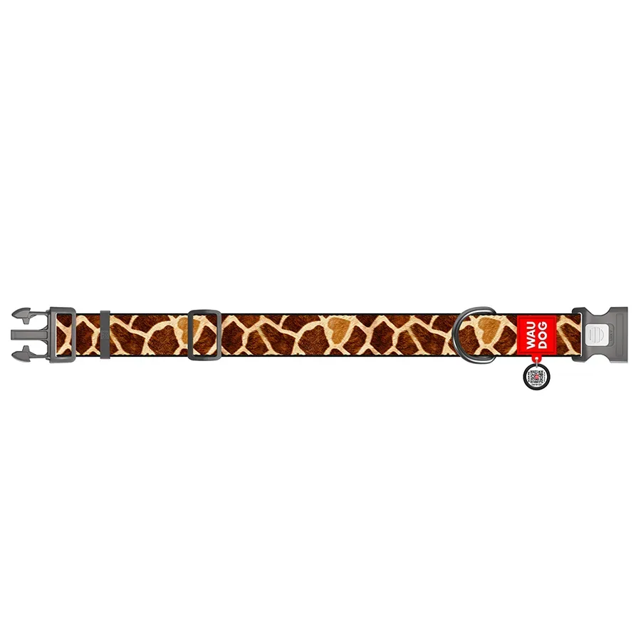 Нашийник для собак нейлоновий «Жираф», XXL WAUDOG Nylon Collar Giraffe