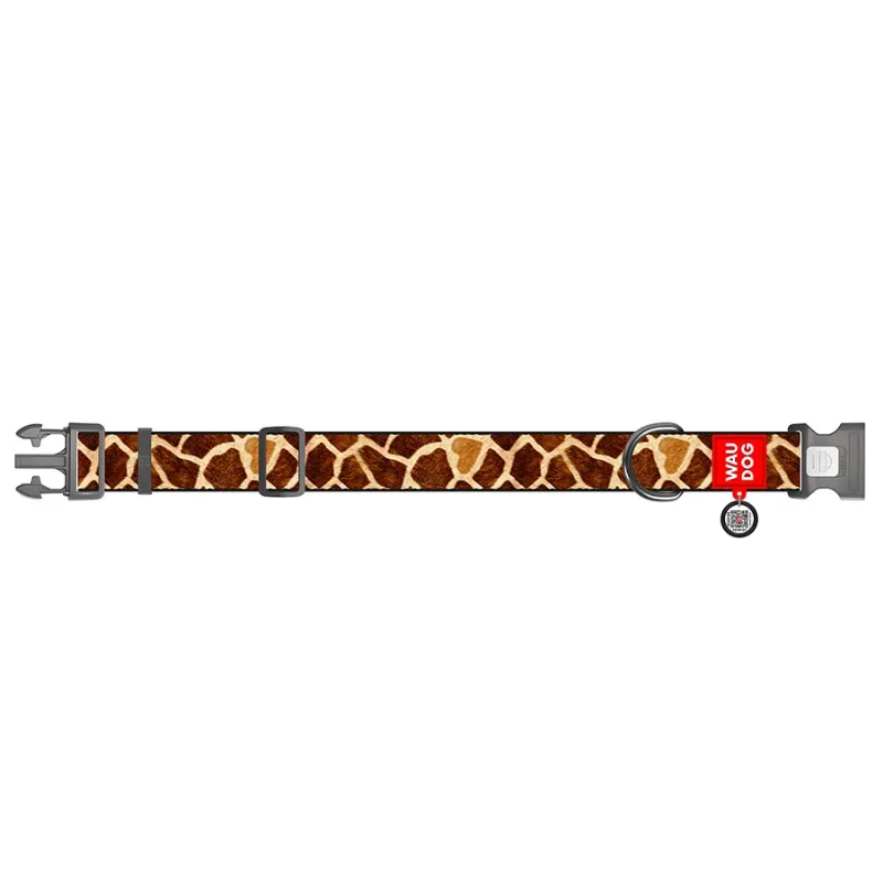 Нашийник для собак нейлоновий «Жираф», XXL WAUDOG Nylon Collar Giraffe