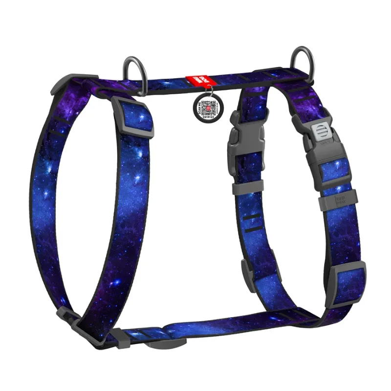 Шлея для собак анатомическая H-образная «NASA21», S WAUDOG Nylon Anatomic Harness NASA21