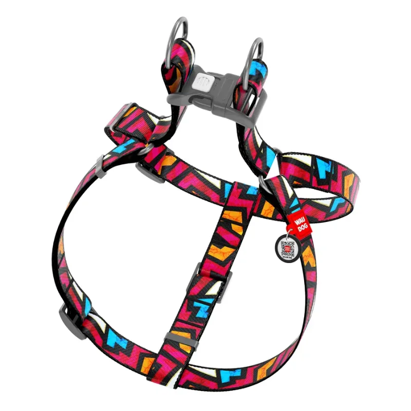 Шлея для собак «Графіті», L WAUDOG Nylon Anatomic Harness Graffiti