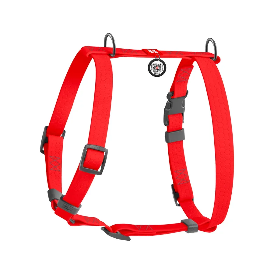 Шлея для собак водостойкая анатомическая Н-образная, L, красный WAUDOG Waterproof Anatomic Harness