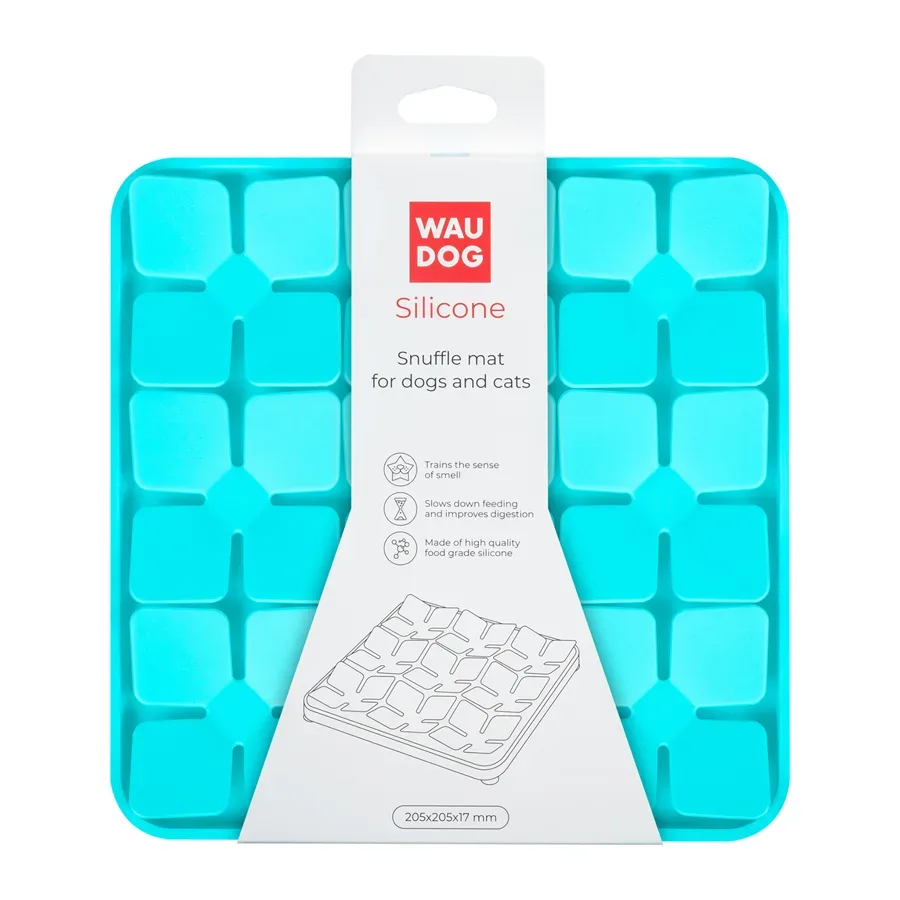 Килимок для пошуку корму, 205х205х17 мм, блакитний WAUDOG Silicone Snuffle Mat