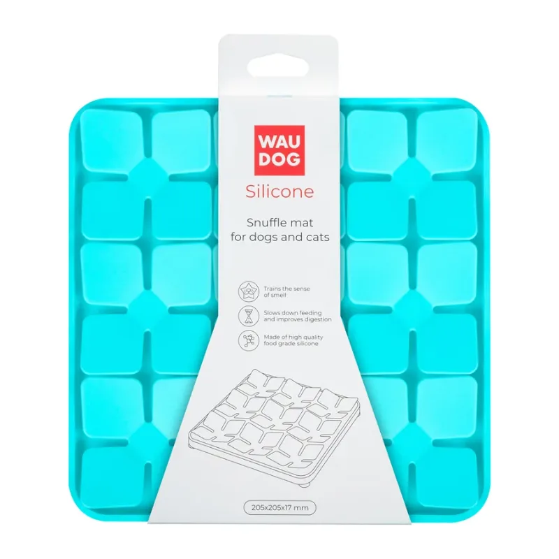Килимок для пошуку корму, 205х205х17 мм, блакитний WAUDOG Silicone Snuffle Mat