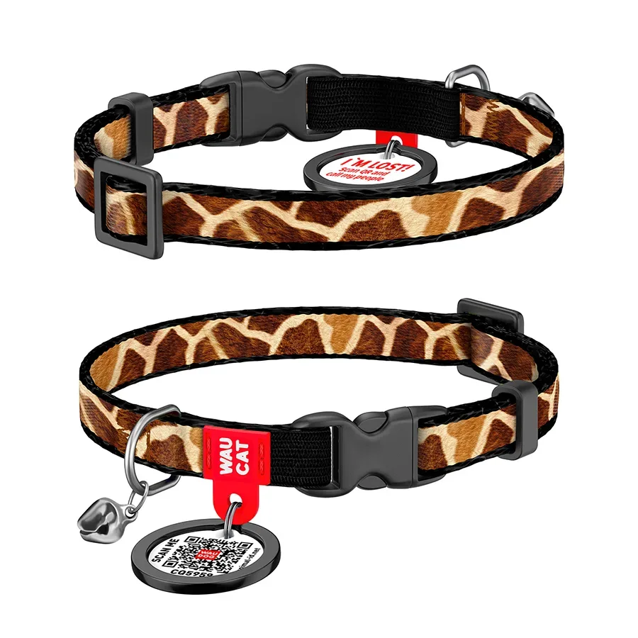 Нашийник для котів нейлоновий «Жираф», XS WAUCAT Nylon Collar Giraffe