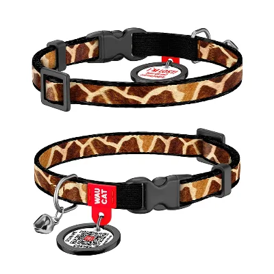 Нашийник для котів нейлоновий «Жираф», XS WAUCAT Nylon Collar Giraffe