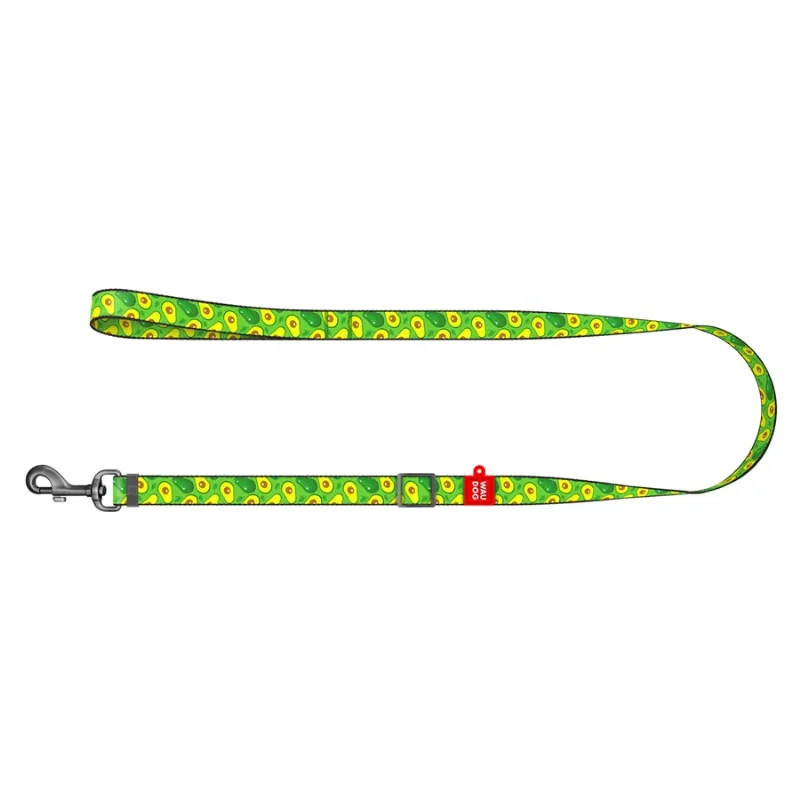 Повідець для собак нейлоновий, регульований «Авокадо», M WAUDOG Nylon Leash Avocado