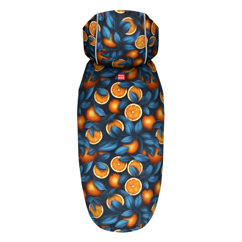 Дождевик-накидка с капюшоном для собак «Апельсины», M WAUDOG Clothes Dog Raincoat Oranges