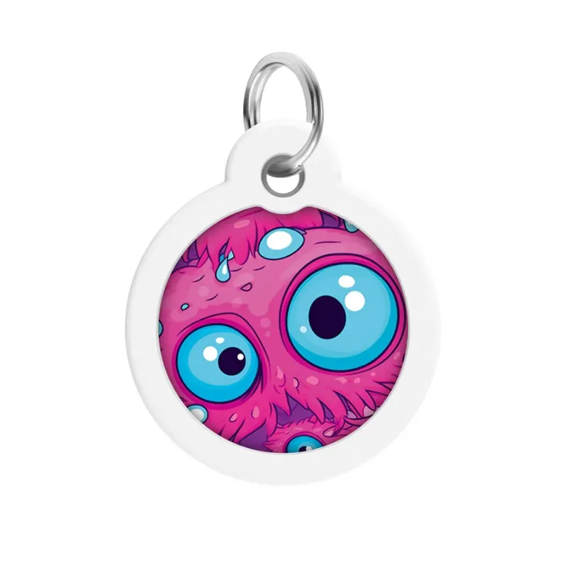 Адресник для собак и котов металлический, круг «Глаз монстра», L WAUDOG Smart ID Tag Monster Eye